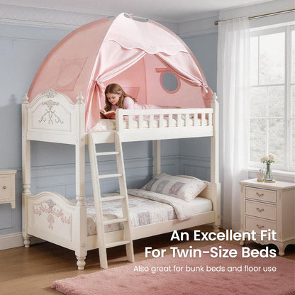Tiny Land Twin Bed Tent for Kids, 77" x 40" x 46" Pink Play Tent