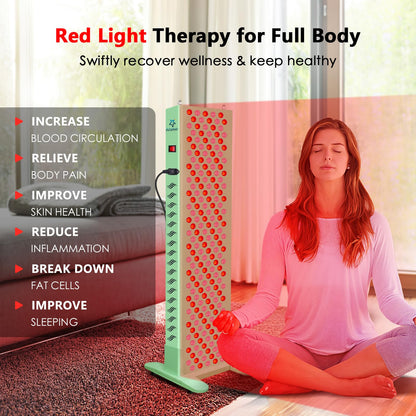 Red Light Therapy for Body, 200 LEDs Red Light Therapy Device Lamp with Red Light 660nm & Infrared Light 850nm for Face Body Pain Relief with Timer, Controller