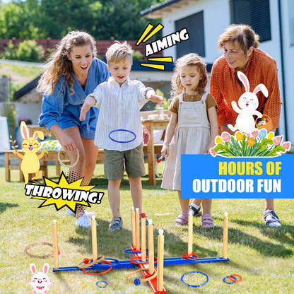 Wooden Ring Toss Game - Indoor- Outdoor Games