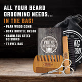 Viking Revolution Beard Grooming Set - Brush & Comb Kit