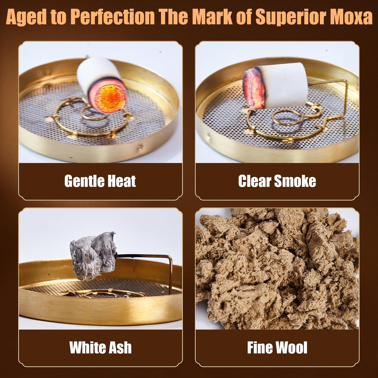 LongHerb Moxa Sticks for Moxibustion – 54 Rolls Sticks Pure Mugwort, 60:1 High-Purity Moxa Wool from 10-Year-Old Mugwort，Natural Moxa Cones for Waist Neck Knee Back Acupoint Care