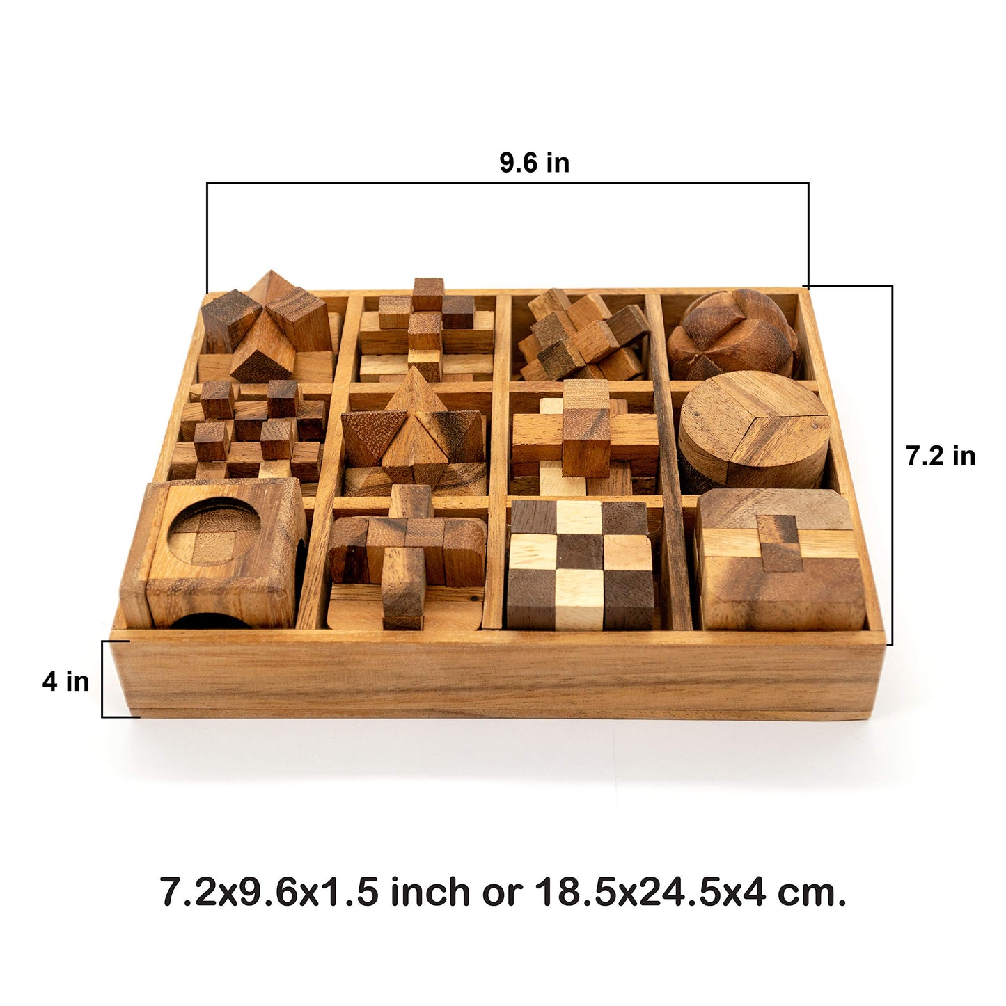 Details: BSIRI Ultimate Fun Games Set features a diverse array of wooden games and puzzles designed to amplify fun-filled moments for all ages. 1. BSIRI Wooden Puzzle Box Set (12 Games): Immerse yourself in brain-teasing challenges and 3D puzzles suitable