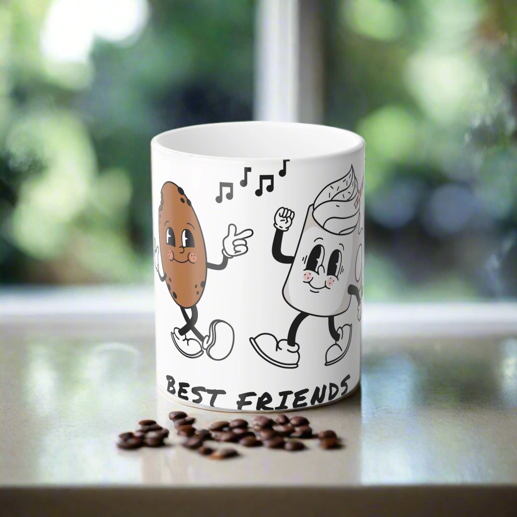 This color morphing mug is perfect for best friends, featuring a heat-sensitive design that reveals your favorite image when filled with a hot drink. It's ideal for cozy coffee or hot chocolate sessions with your bestie, adding a fun and interactive eleme