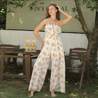 Women's Wide Legged Floral Jumsuit