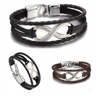 Product information: Style Korean style/Korean style Material leather Type Bracelet Style Unisex Shape geometry Packaging: Individually packed Color black, brown, black accessories