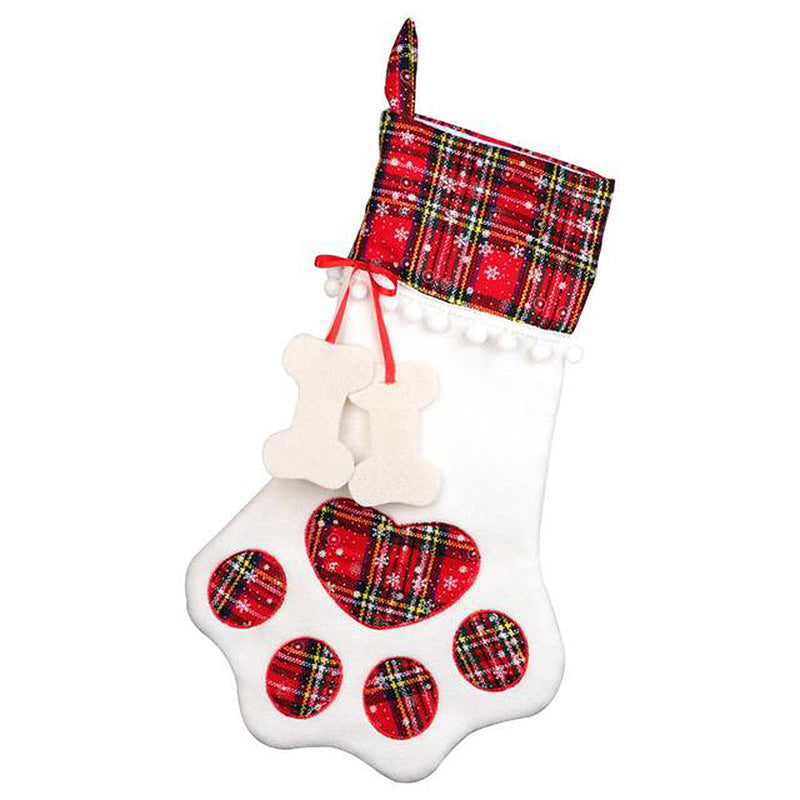 Plaid Paw Stockings - Perfect for including your furry companions in the spirit this Christmas season! Spaciously sized to hold their favorite bones, treats, and toys. Choose from festive red or royal blue. Crafted by hand with care. Available in gingham
