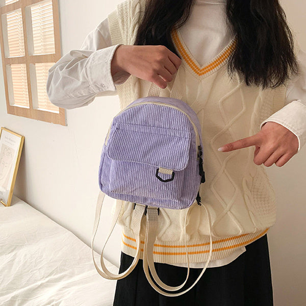 As a passionate believer in our product's value, I highly recommend this backpack for any occasion, whether it be for back to school or everyday use. The cute corduroy design adds a touch of quirkiness to your style, making you stand out with enthusiasm a