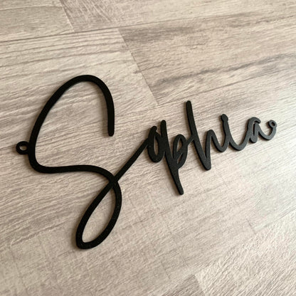 Personalized Laser Cut Names - Script Metal Sign - Baby Name Sign