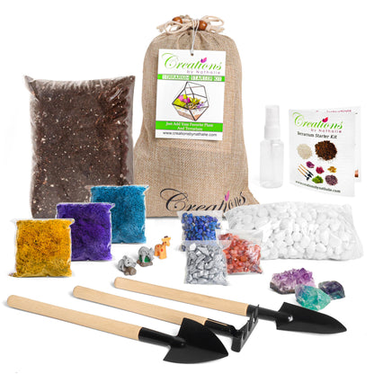 "Sponsored" Brand: Creations by Nathalie Color: White, Chartreuse, Fuchsia, Amethyst Features: COMPLETE TERRARIUM KIT WITH EVERYTHING YOU NEED - That's right, our terrarium starter kit comes with everything you need to build your own cactus, air plant or