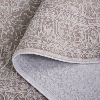 SAFAVIEH Area Rug 4x6 - Reflection Collection - Beige & Cream, Non-Shedding & Easy Cleaning, Ideal for Entryway, Living Room, Bedroom (RFT670A)