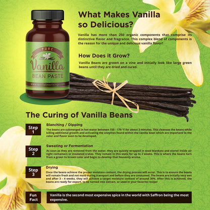 Vanilla Bean Paste for Baking and Cooking - Gourmet Madagascar Bourbon Blend made with Real Vanilla Seeds - 4 Ounces