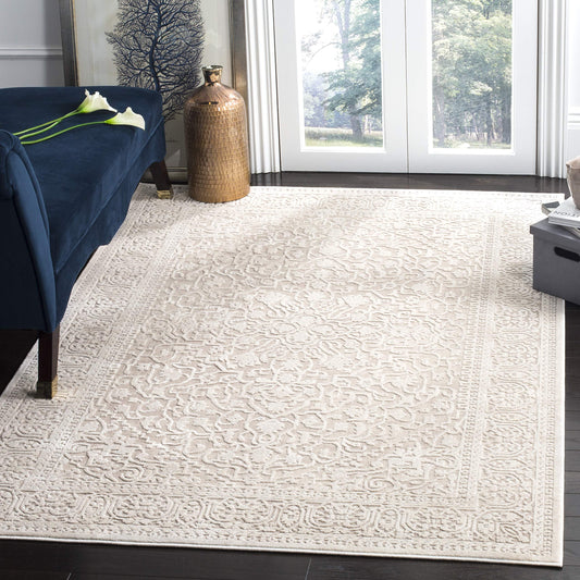SAFAVIEH Area Rug 4x6 - Reflection Collection - Beige & Cream, Non-Shedding & Easy Cleaning, Ideal for Entryway, Living Room, Bedroom (RFT670A)