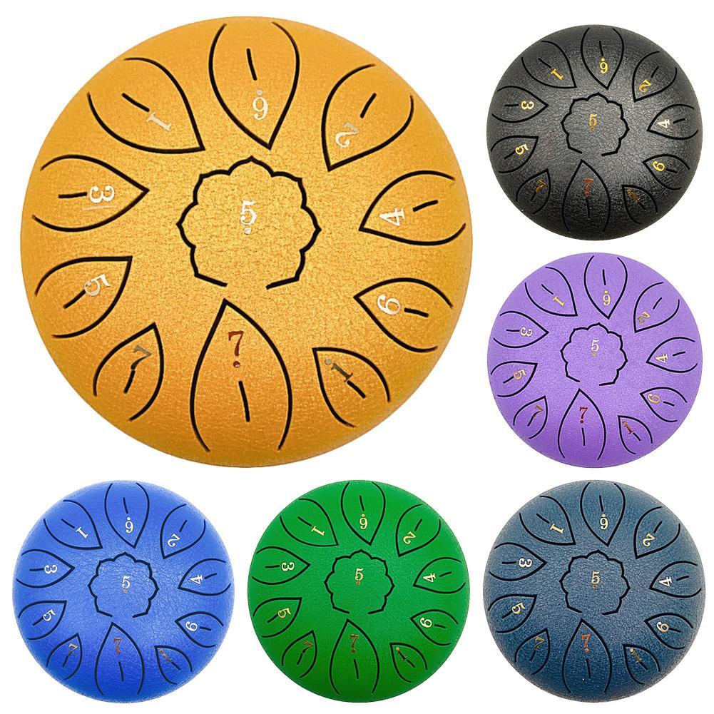 Experience a unique and resonant sound with 6-inch 11-tone Ethereal Drum C Steel Tongue Drum, perfect for sound healing settings. The vibrant tones of this instrument blend with the therapeutic intentions of sound healing, creating a truly immersive exper