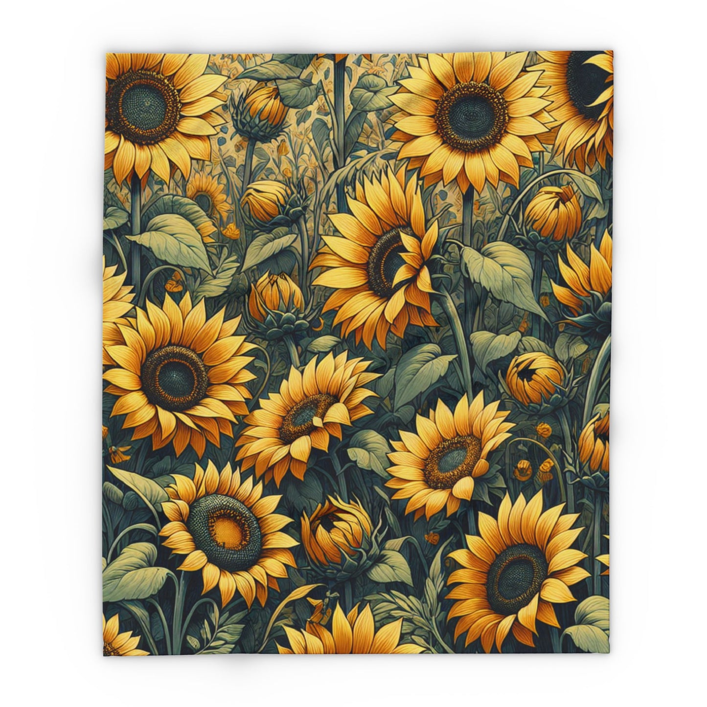 Sunflowers Arctic Fleece Blanket: Cozy, durable, and perfect for bedrooms, sofas, or outdoor swings. Ideal for Fall, Winter, Christmas, and movie nights!