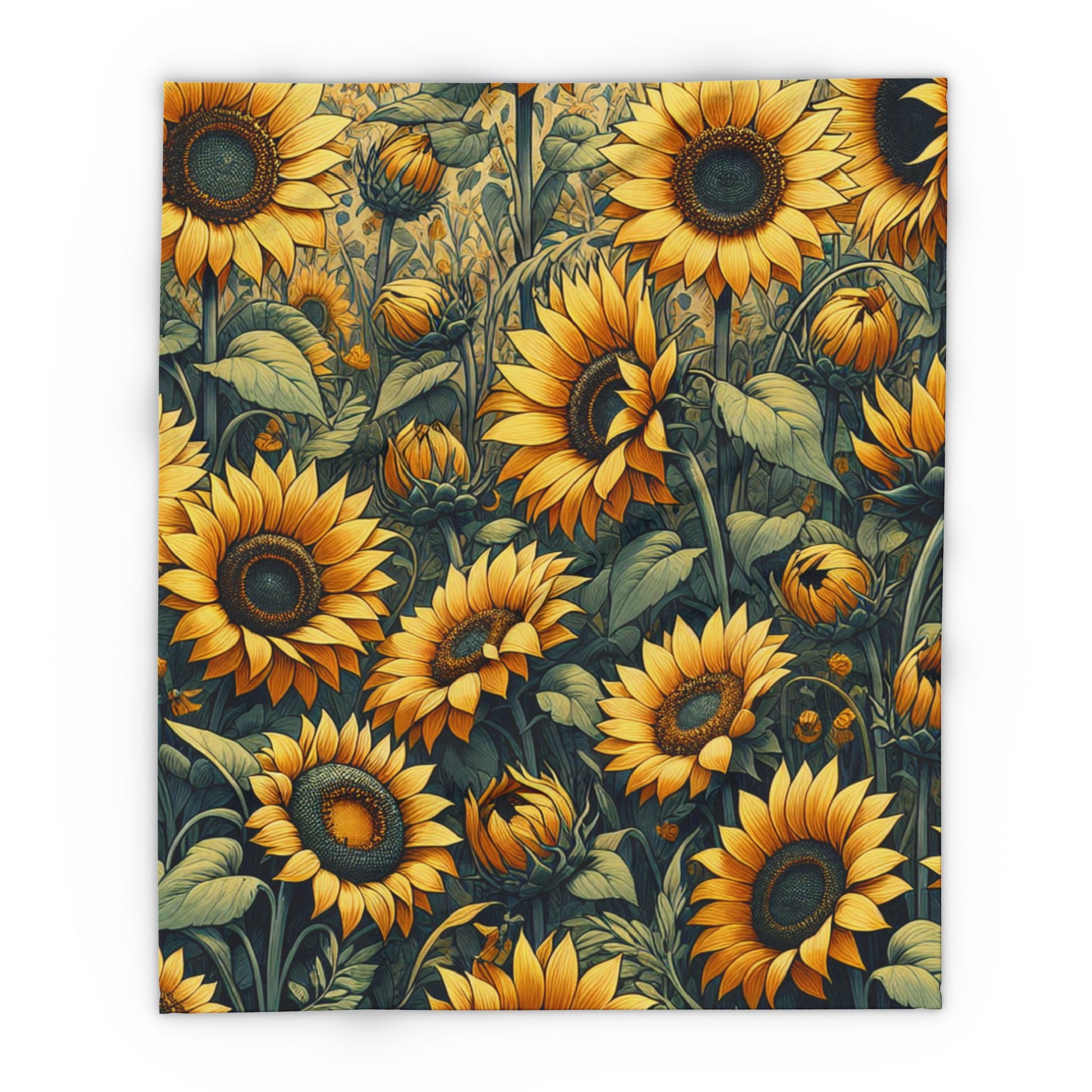 Sunflowers Arctic Fleece Blanket: Cozy, durable, and perfect for bedrooms, sofas, or outdoor swings. Ideal for Fall, Winter, Christmas, and movie nights!