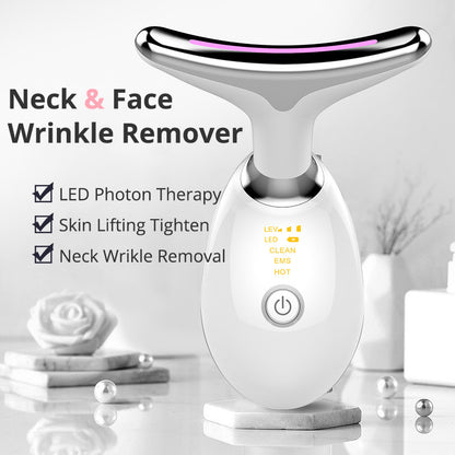 Product information: Revitalize your skin with the EMS Thermal Neck Lifting and Tighten Massager. Using the power of positive and negative ions, this device deeply cleans your pores and allows beauty ingredients to penetrate deep into your muscles. With a