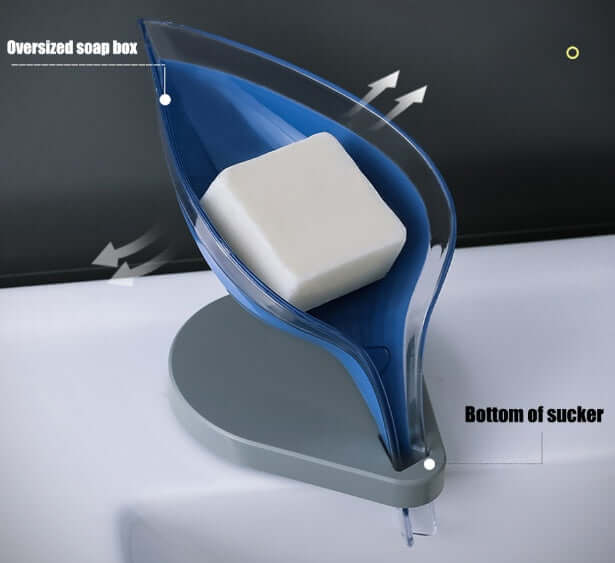 Soap & Shower Steamer Holder showcasing oversized soap box design with secure suction cup for bathroom use.