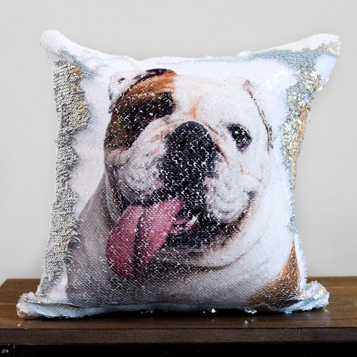 Experience the ultimate in personalized luxury with our CUSTIMO Photo Pet Sequins Pillow. Adorned with your chosen image, this one-of-a-kind pillow will make a memorable gift for your loved one. Simply upload a photo from your phone and let our skilled ar