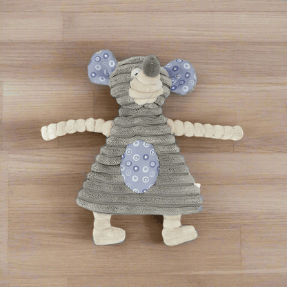 Squeaky Corduroy Chew Toys For Dogs - adorable plush mouse design with corduroy texture and colorful accents.