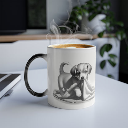 Peek a Boo Puppy Color Morphing Mug, 11oz