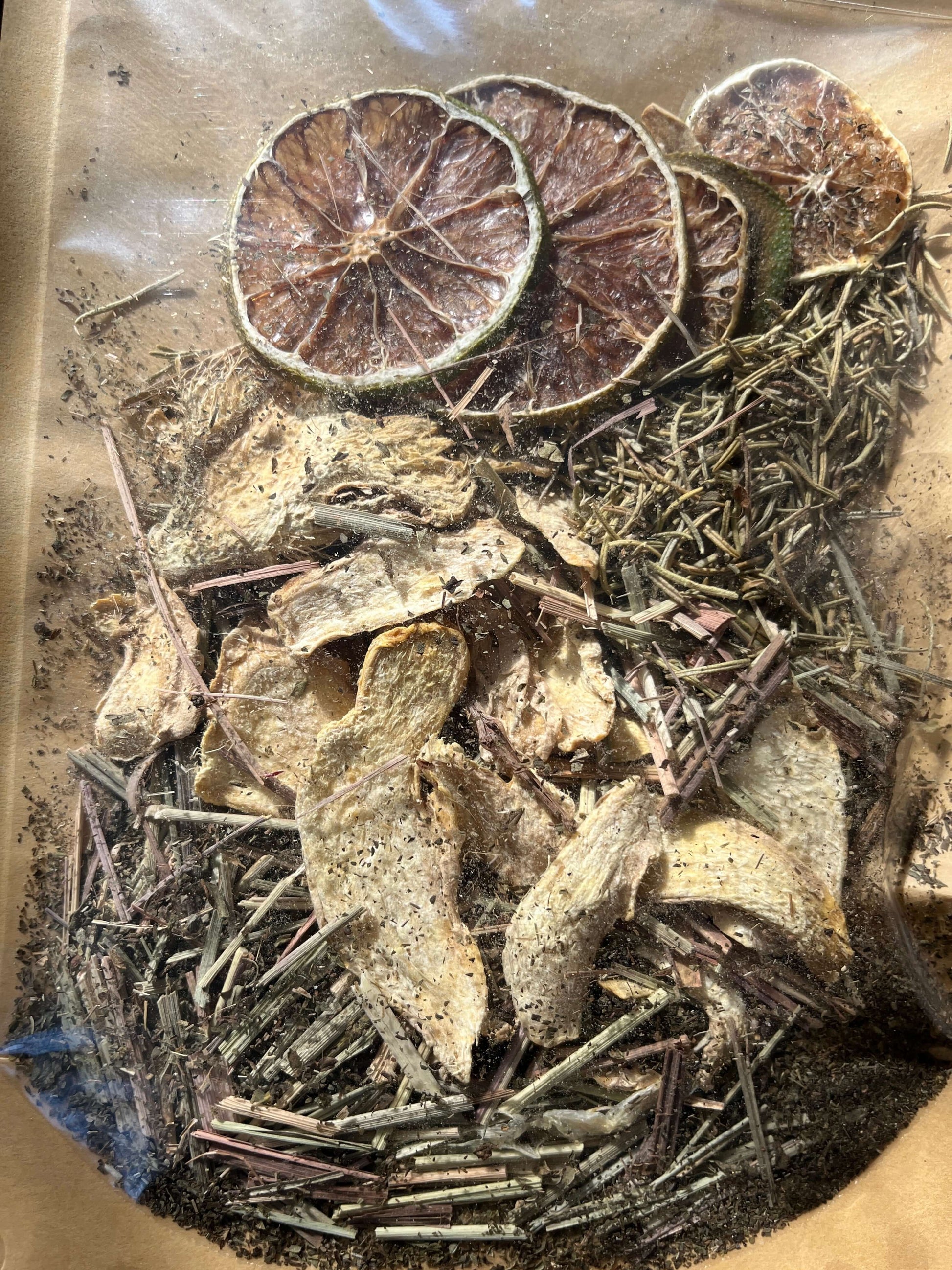 Seasonal Dry or Simmering Potpourris featuring dried citrus slices and herbal botanicals