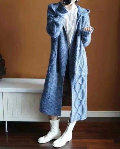 Women's Knitted Long Cardigan