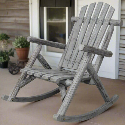 Mecedora Adirondak de madera para porche