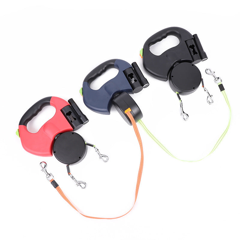 Retractable Dual - Non Tangling Dog Leash For Small - Medium sized Dogs & Cats