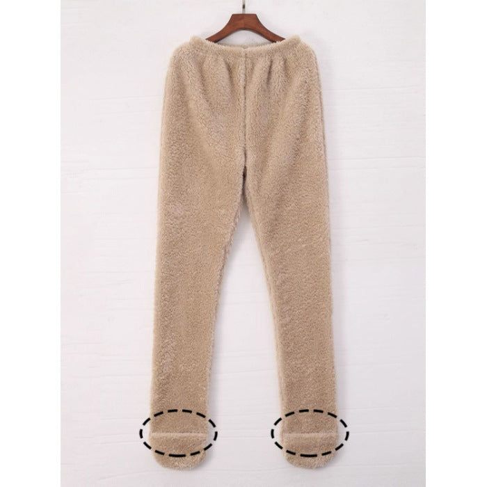 Women Coral Fleece Footed Leggings- Loungewear