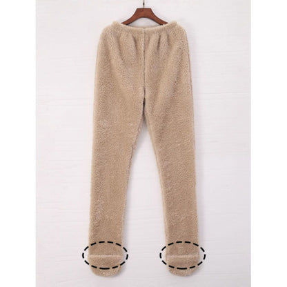 Women Coral Fleece Footed Leggings- Loungewear