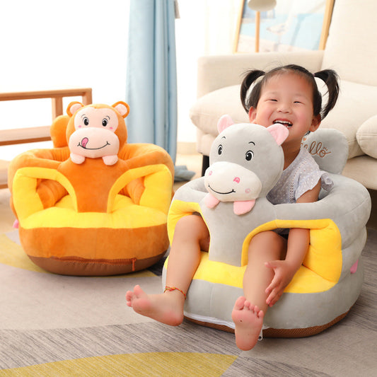 Babies will learn to sit in these plush floor chairs, and will transform into toddler eating or reading time cozy chairs. With adult supervision, these can also be used as booster chairs, imagine a soft and playful plush buddy seat in an airplane. Make me