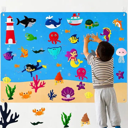 Unleash your child's creativity with these 3-dimensional felt boards! They can play show & tell, color printing dinosaurs on the storyboard, and explore various themes like stars, the ocean, the farm, the zoo, insects, and more! The possibilities are endl