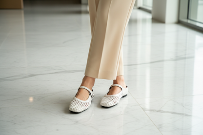Breathable Knit Slip-On Flats with Hidden Wedge