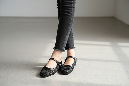 Breathable Knit Slip-On Flats with Hidden Wedge
