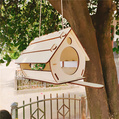 Enhance your outdoor space with our beautiful Wood Bird Feeder. Hang it among the trees or on your front/back porch for a touch of beauty and nature in your home.