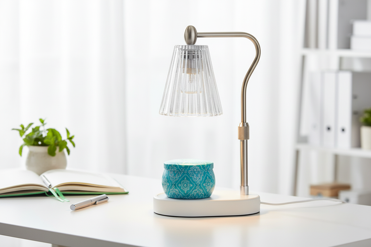 Clarity Candle - Turquoise Tin, White Lamp