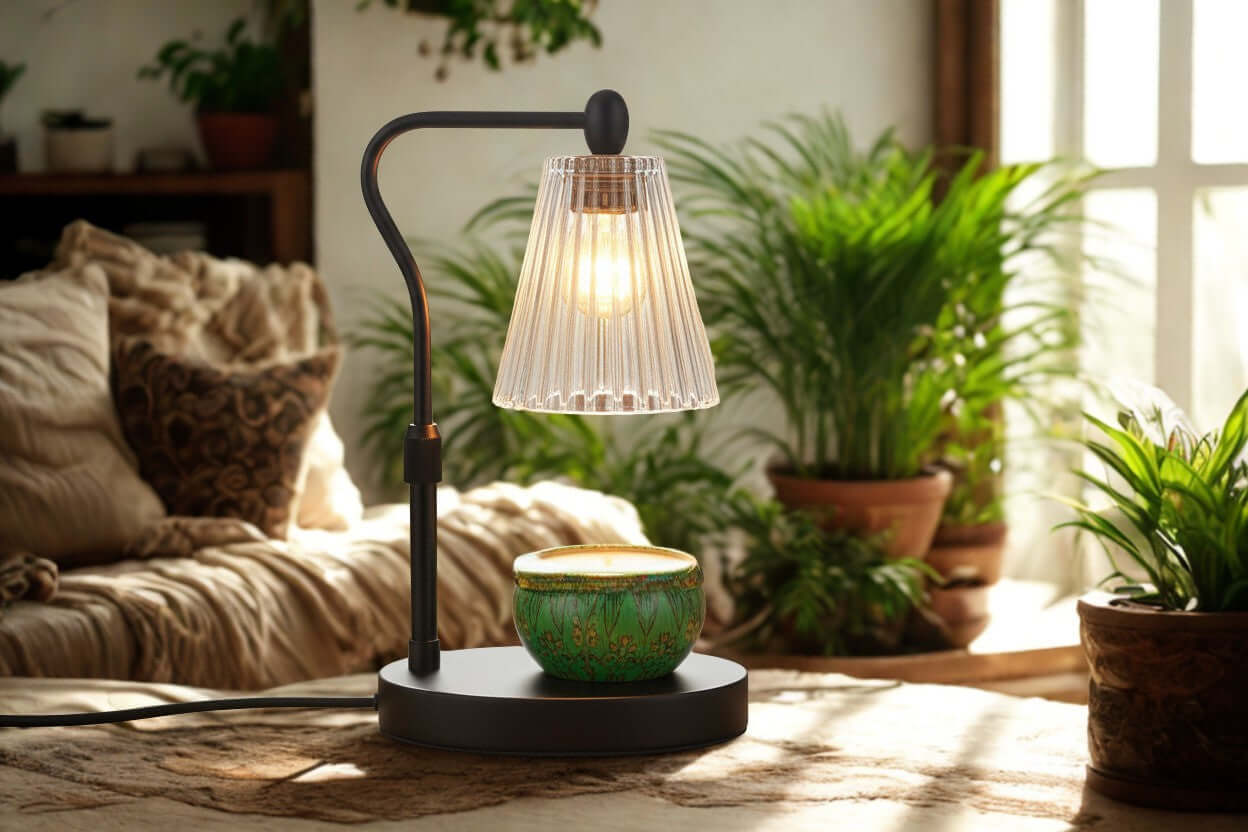 Wickless Candles - Celebrate Milestones with vibrant design and warm light in a cozy living room setting.