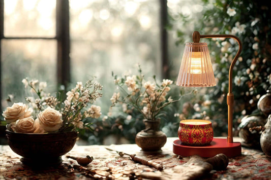 Wickless Candles - Celebrate Milestones displayed in a cozy setting with flowers and decorative elements.