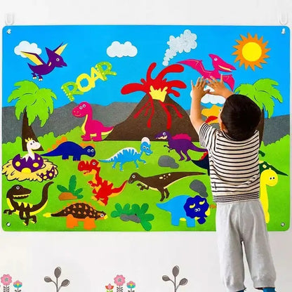 Unleash your child's creativity with these 3-dimensional felt boards! They can play show & tell, color printing dinosaurs on the storyboard, and explore various themes like stars, the ocean, the farm, the zoo, insects, and more! The possibilities are endl