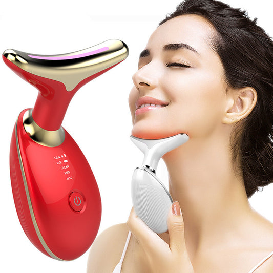 Product information: Revitalize your skin with the EMS Thermal Neck Lifting and Tighten Massager. Using the power of positive and negative ions, this device deeply cleans your pores and allows beauty ingredients to penetrate deep into your muscles. With a