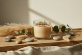 Intentional Ritual Candles (10 oz) displayed with natural elements, designed for mindfulness and ritual purposes.