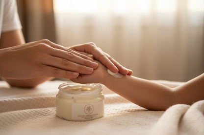 Kids Eczema Cream - Parent Applying Lifestyle