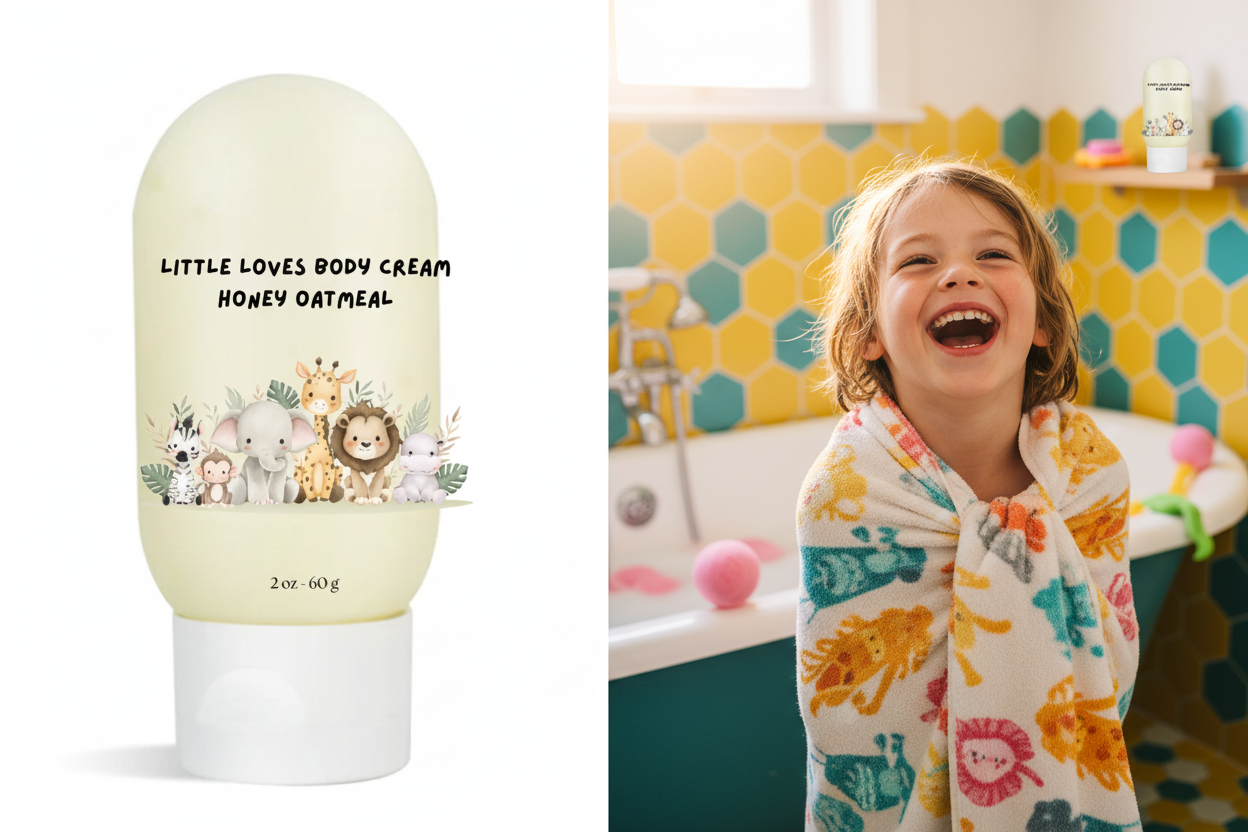 Little Loves Body Cream Honey Oatmeal - Big Kid scene