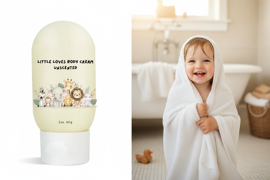 Little Loves Body Cream Unscented split screen