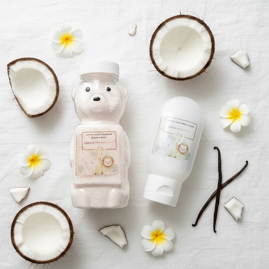 Little Loves Vanilla Coconut Bundle Flat Lay