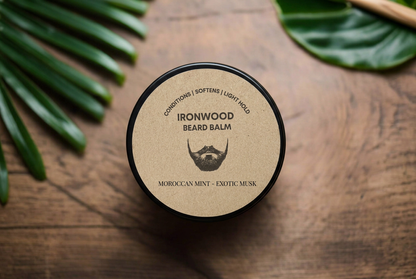 Moroccan Mint beard balm label