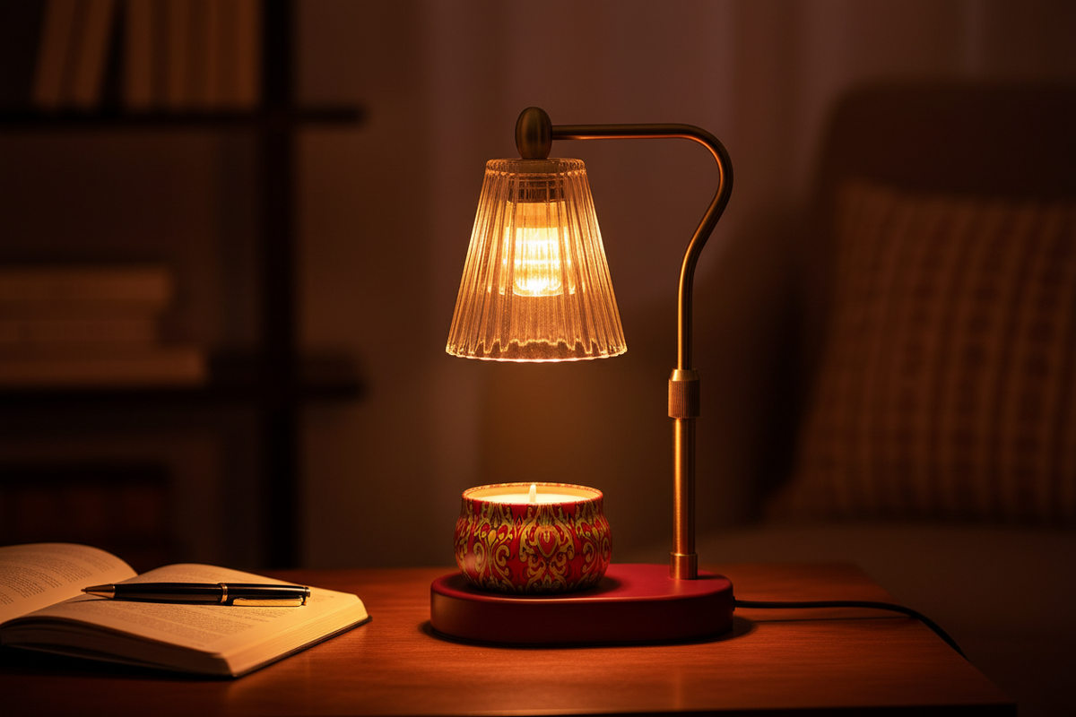 Passion Candle - Red Tin, Burgundy Lamp