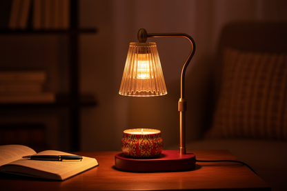 Passion Candle - Red Tin, Burgundy Lamp