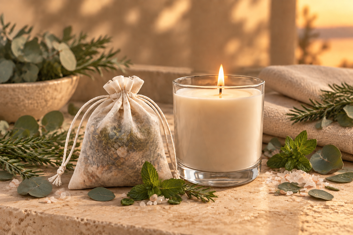Workout Blend soak and plain candle set